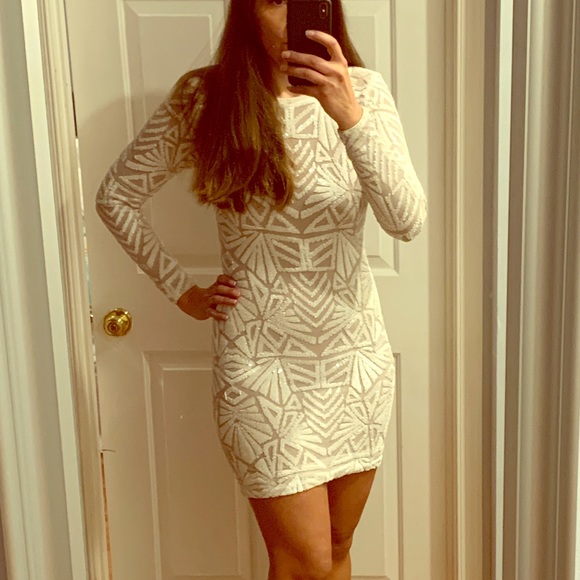 dress the population white carlene dress